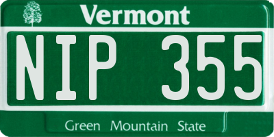 VT license plate NIP355