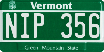 VT license plate NIP356