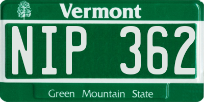 VT license plate NIP362