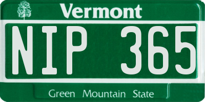 VT license plate NIP365
