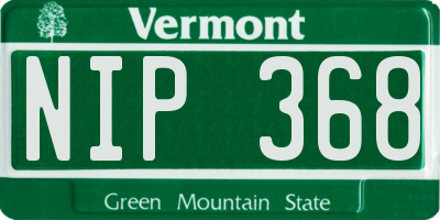 VT license plate NIP368