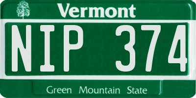 VT license plate NIP374