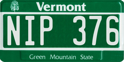 VT license plate NIP376