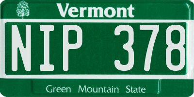 VT license plate NIP378