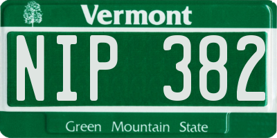 VT license plate NIP382