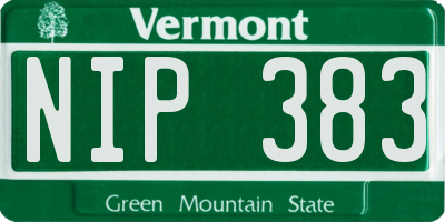 VT license plate NIP383