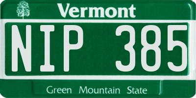VT license plate NIP385