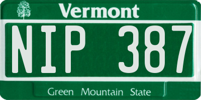 VT license plate NIP387