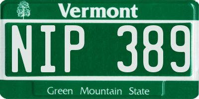 VT license plate NIP389