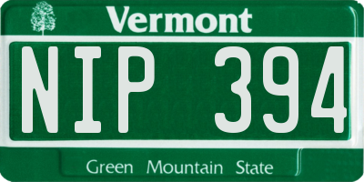 VT license plate NIP394