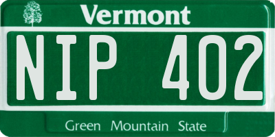 VT license plate NIP402