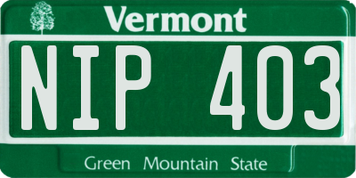 VT license plate NIP403