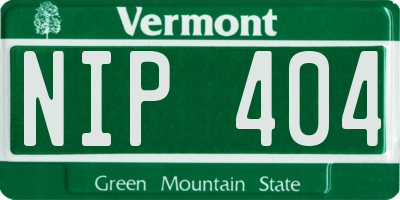 VT license plate NIP404