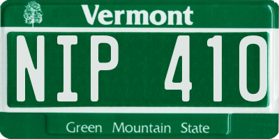 VT license plate NIP410