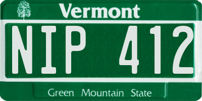 VT license plate NIP412