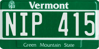 VT license plate NIP415