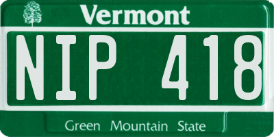 VT license plate NIP418