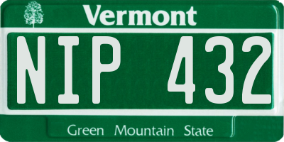 VT license plate NIP432
