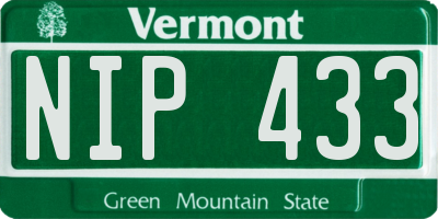 VT license plate NIP433
