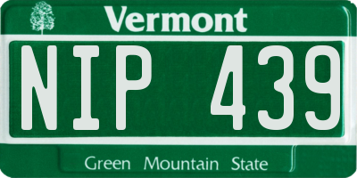 VT license plate NIP439