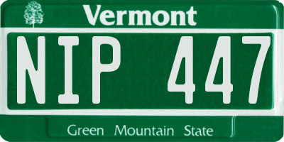 VT license plate NIP447