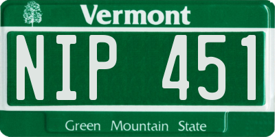 VT license plate NIP451