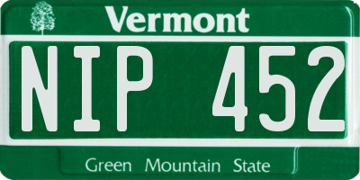 VT license plate NIP452