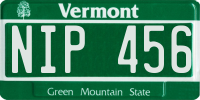 VT license plate NIP456
