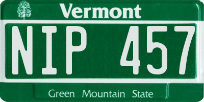 VT license plate NIP457