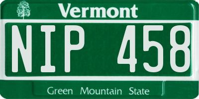 VT license plate NIP458