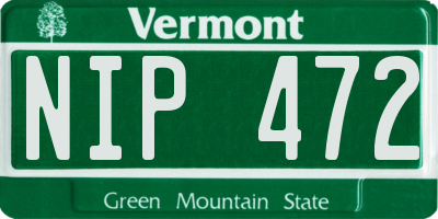 VT license plate NIP472