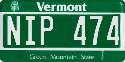 VT license plate NIP474