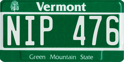 VT license plate NIP476