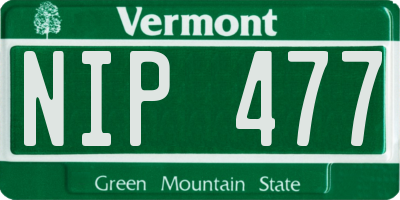 VT license plate NIP477