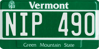 VT license plate NIP490