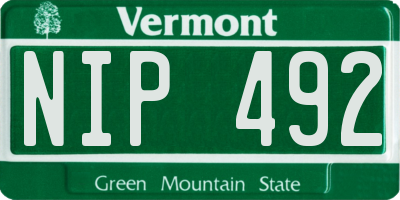 VT license plate NIP492