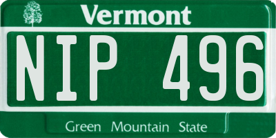 VT license plate NIP496