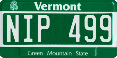 VT license plate NIP499