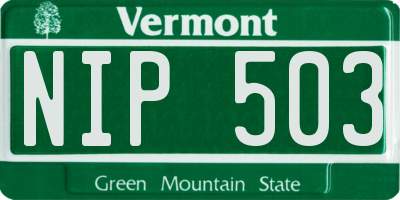 VT license plate NIP503