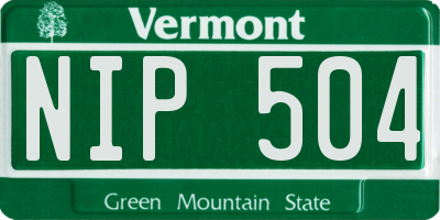 VT license plate NIP504