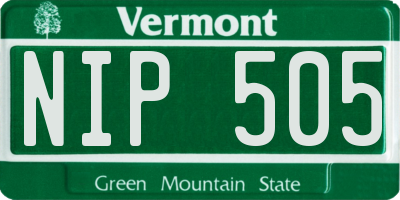 VT license plate NIP505