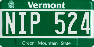 VT license plate NIP524