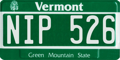 VT license plate NIP526