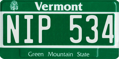 VT license plate NIP534