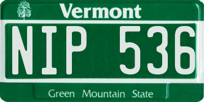 VT license plate NIP536