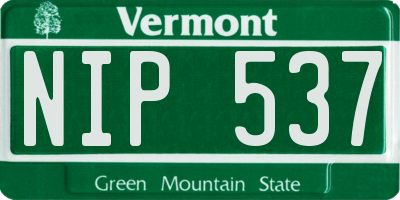 VT license plate NIP537