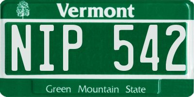 VT license plate NIP542