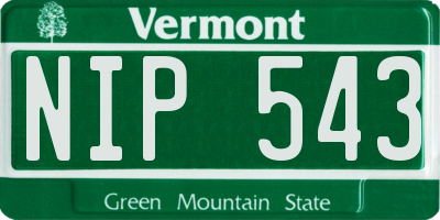 VT license plate NIP543