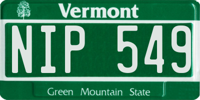 VT license plate NIP549