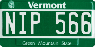 VT license plate NIP566